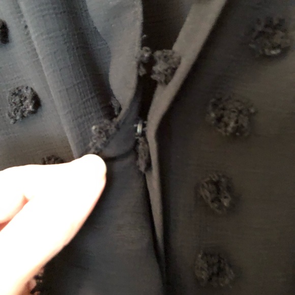 Blouse black 3/4 sleeve, elastic waist, snap closure - Picture 4 of 6